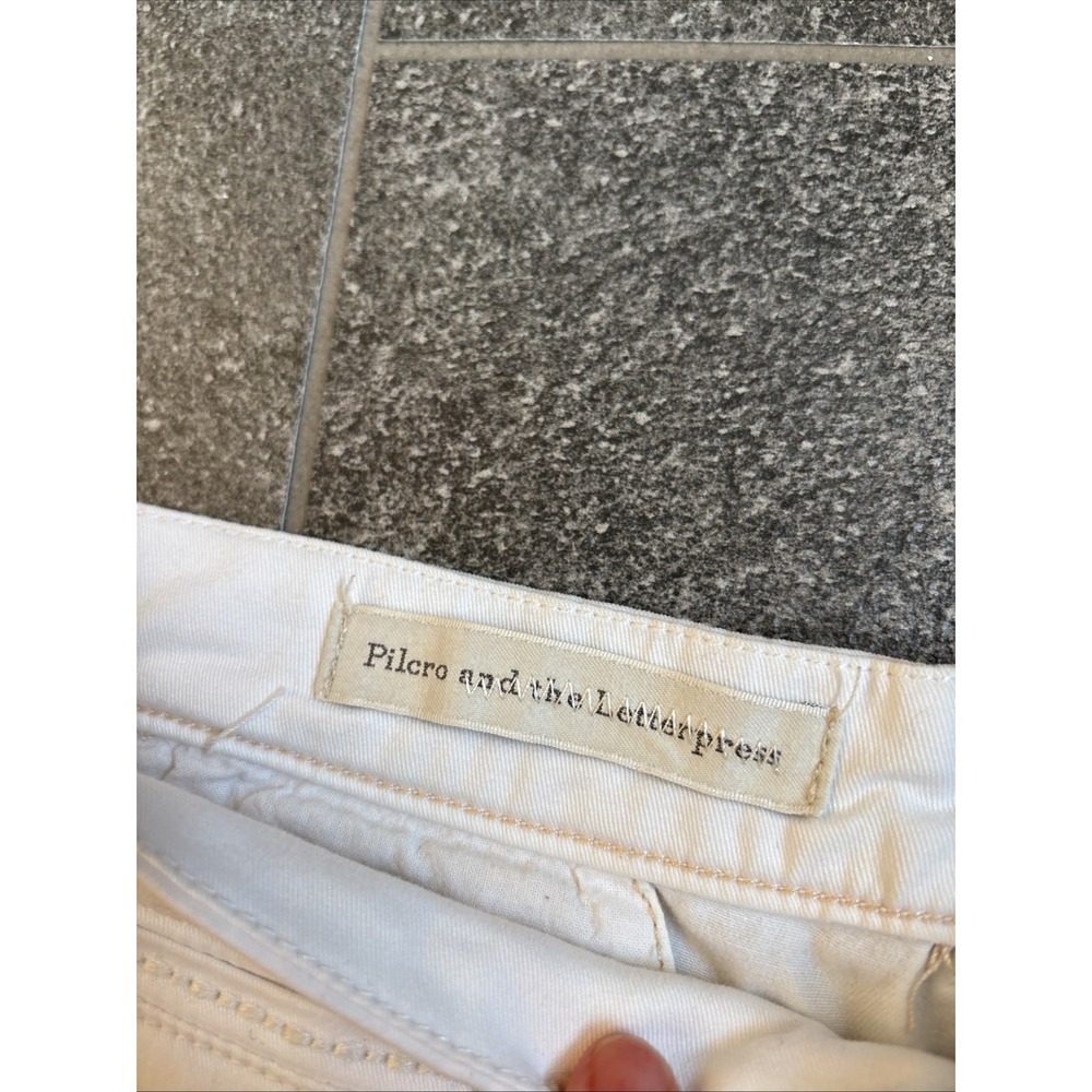 Anthropologie Pilcro Hyphen Stretch Cotton Chinos White  Women's Size 32 - Picture 2 of 16
